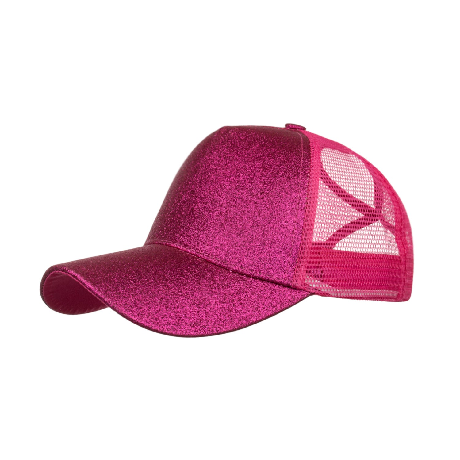 Wholesale new multi-color bright pink ponytail baseball cap ponytail net cap